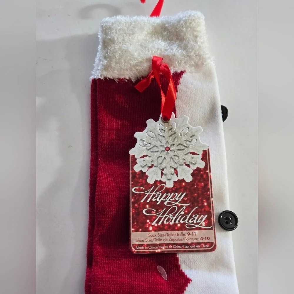 Planet Sox Santa clause Novelty New NWT Sock sz 9-11 Shoe Sz 4-10 Red White